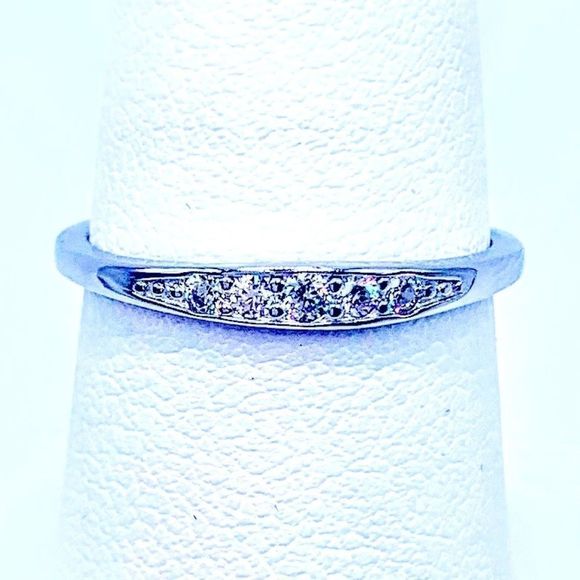 NEW! PAVE CZ S925 STERLING SILVER RHODIUM PLTD STACKING RING-SIZE 7! - Picture 9 of 14